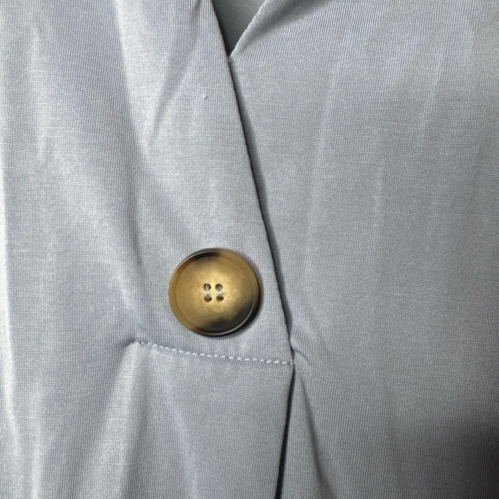 Soft Surroundings Tia Button Pleated V-Neck Long Sleeve‎ Jersey Knit Top Size Sm - Picture 4 of 10